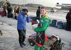 Michal Matejovsky and Juraj Sedivy before the start of the Cup Race