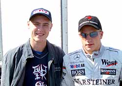 Mr Michal Matejovsky and Mr Kimi Raikkonen at the Masaryk Racetrack in Brno