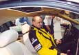 Stan Matejovsky had a try of Skoda SUPERB at the exhibition of AUTO SHOW 2001