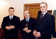 Ing. Josef Hojdar a Member of Parliament, Mr Jiri Krouzek the General Director of the motor-racing circuit and Mr Stanislav Matejovsky during the gala evening at the Castle Hnevin, Most 2nd November 2001