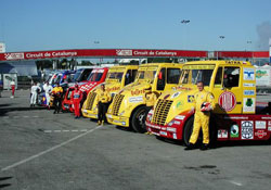 Main protagonists of European Truck Racing Cup 2002 (Barcelona 19.5.2002)